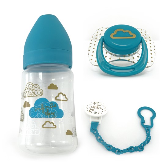 סט בקבוק + מוצץ + מחזיק מוצץ - Feeding Bottle + Soother + Soother Clip Set מותגים שונים