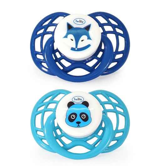 זוג מוצצי סיליקון - Flawless™ Air - 2 pc Silicone Pacifier in Case 0-6 Months / טוויגי Twigy